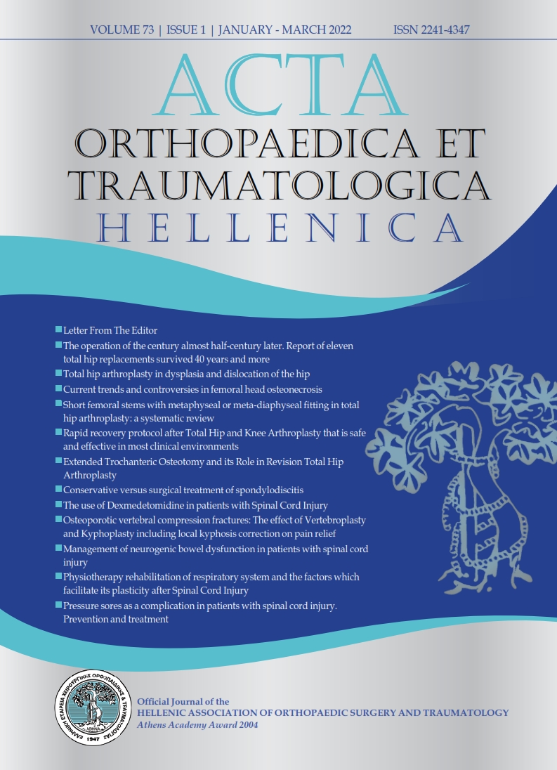 					View Vol. 73 No. 1 (2022): Acta Orthopaedica et Traumatologica Hellenica
				